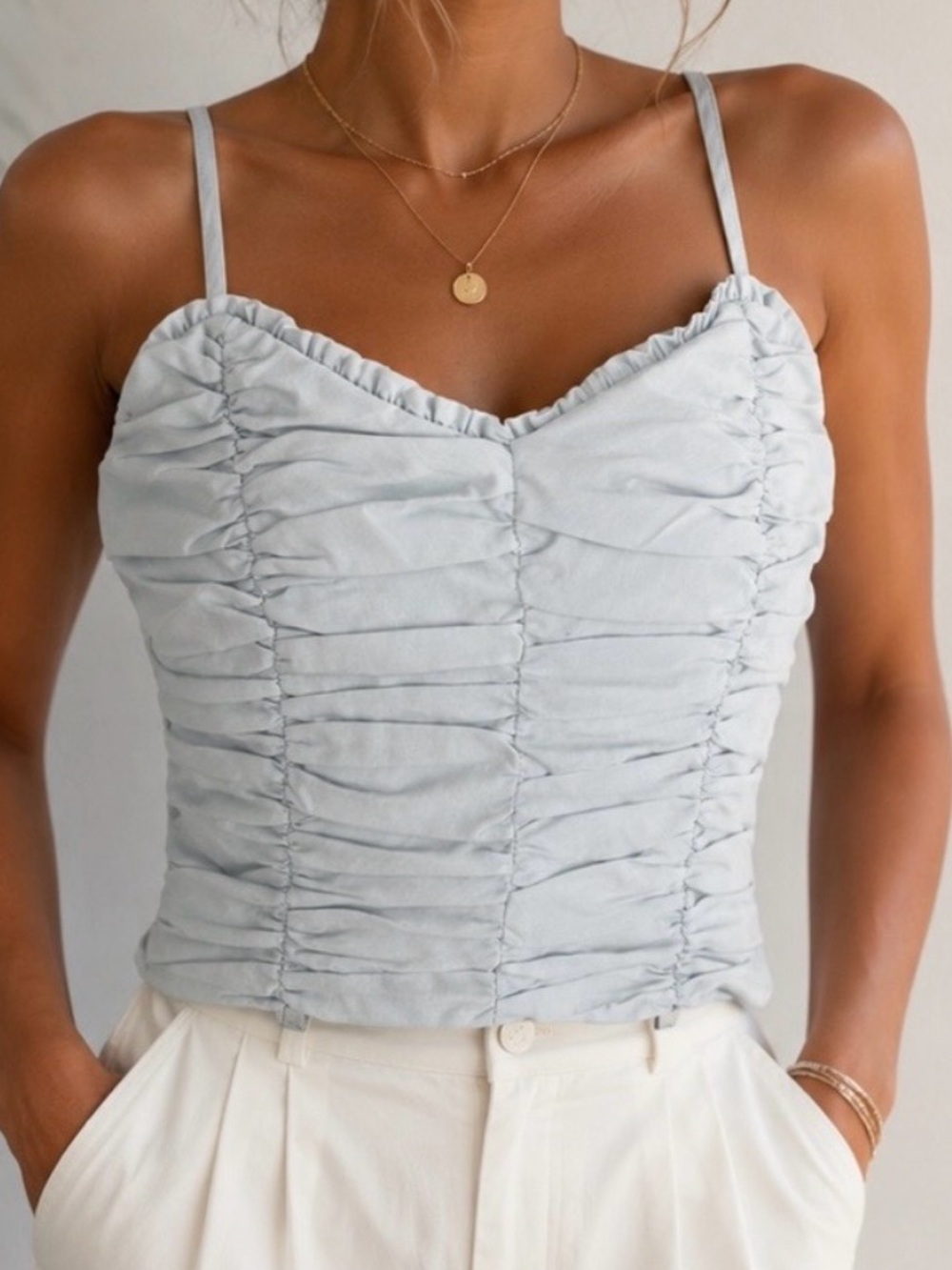 Abercrombie & Fitch Ruched Spaghetti Strap Top